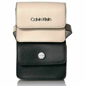 Calvin Klein Sand Black Tonya Calf Leather Belt Bag 1CK11